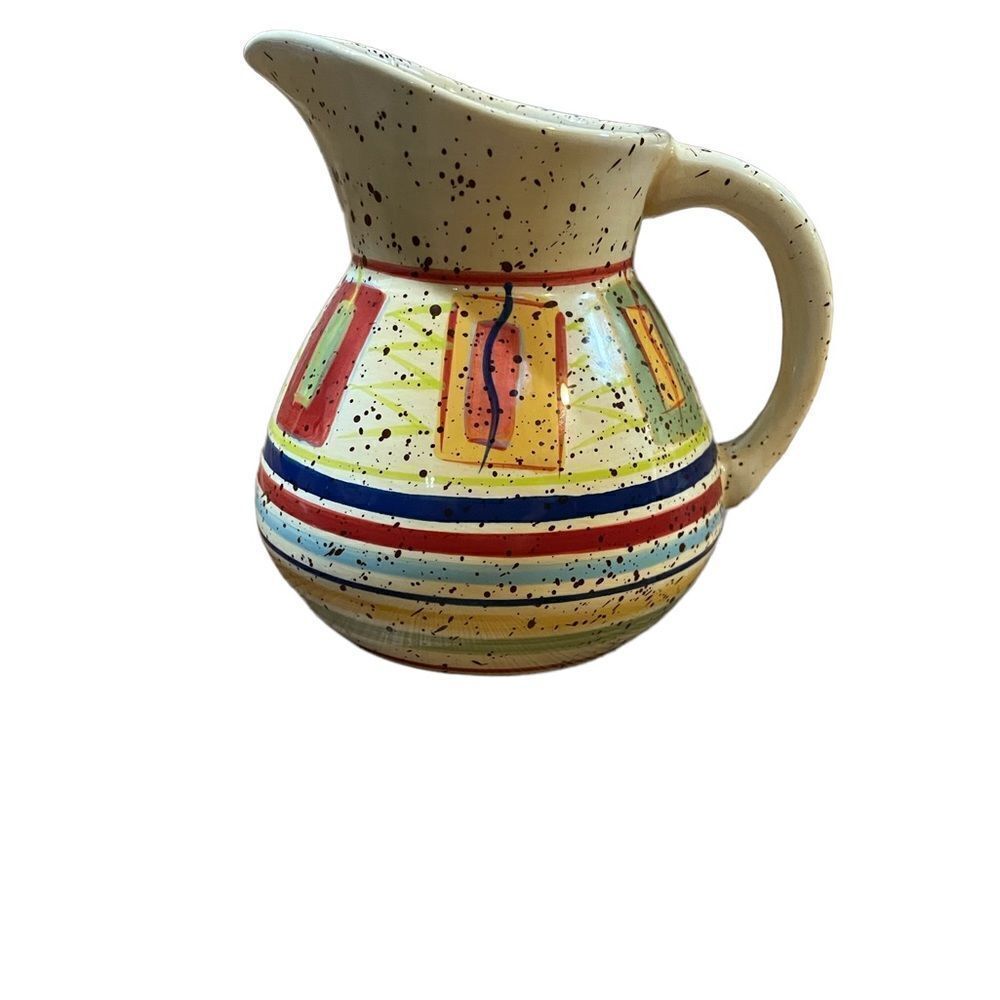 Pfaltzgraff SEDONA stonewear Creamer Pitcher Multicolor Speckle southwest‎